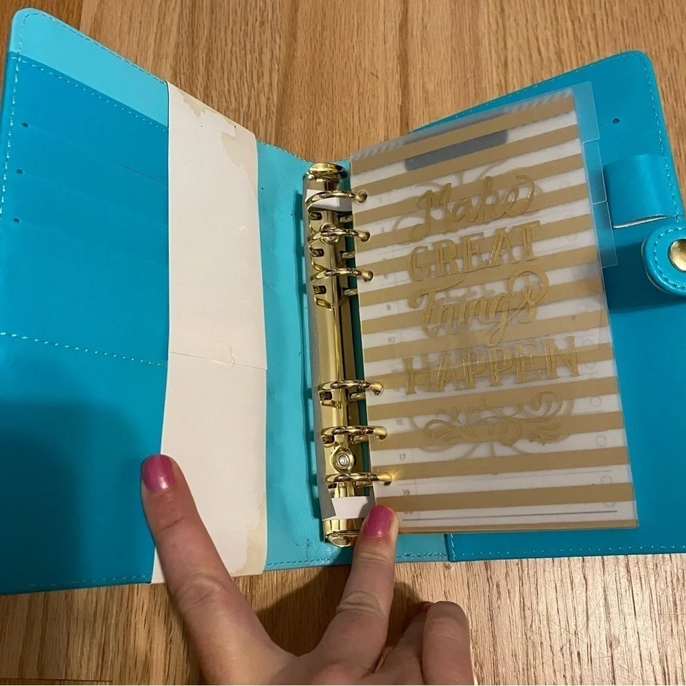 Recollections 40 Piece Planner Blue NEW Pad-folio Padded